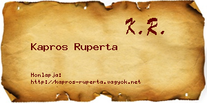 Kapros Ruperta névjegykártya